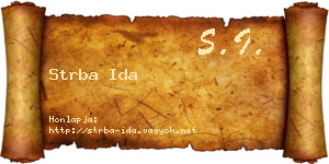 Strba Ida névjegykártya